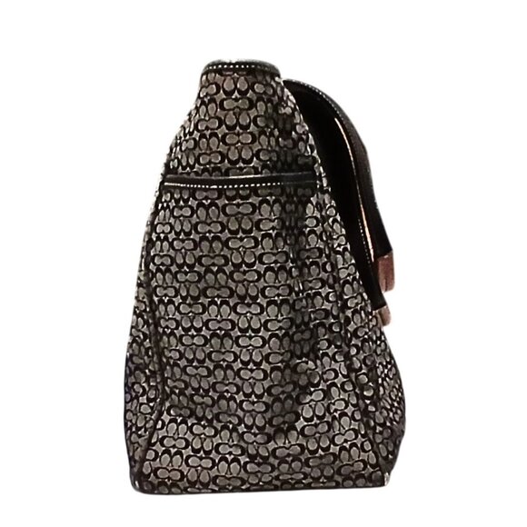Coach Monogram Signature Diaper Bag Voyager Black Gray F0926-F13813 Signature C - Picture 4 of 16